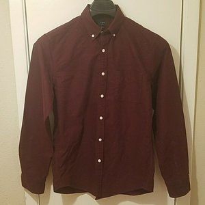 J.Crew Burgundy Slim Fit Oxford Button Up Shirt